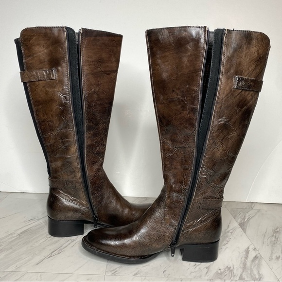 Born Gibb Knee High Wide Calf Brown Leather Boot 7 1/2 M - Picture 7 of 16